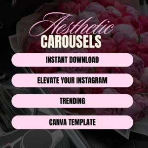100 Aesthetic Pink Instagram Carousel Templates PLR MRR