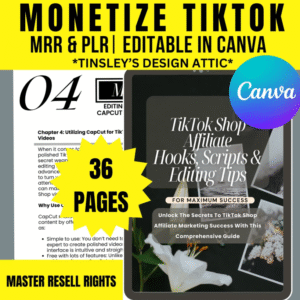 High-Impact TikTok Shop Affiliate Hooks & Scripts (Editable Canva + PLR/MRR)